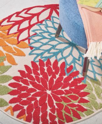 Aloha ALH05 5'3" x 5'3" Round Outdoor Area Rug