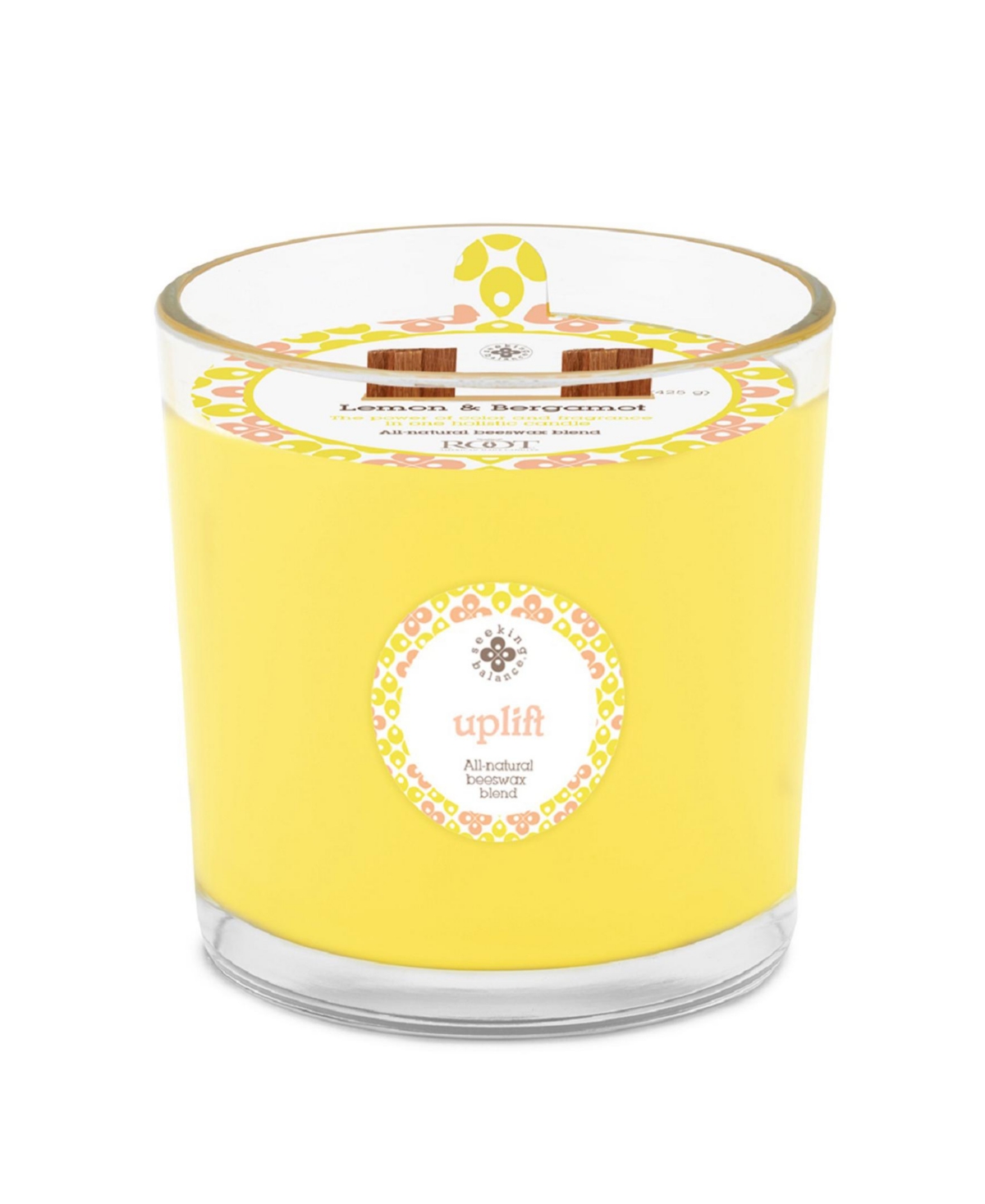 Seeking Balance 2 Wick Uplift Lemon Bergamot Spa Jar Candle, 12 oz - Yellow