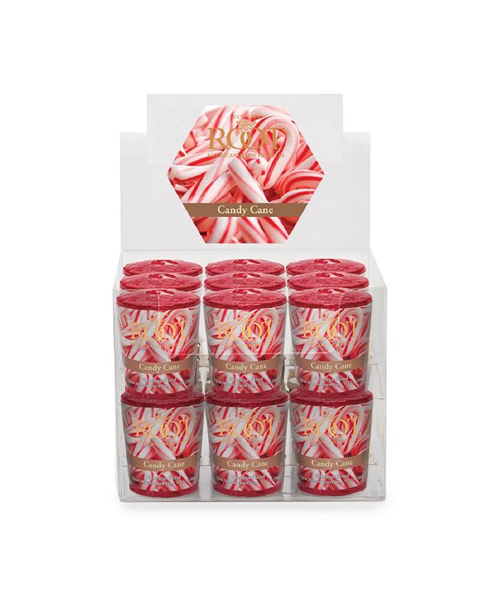 ROOT CANDLES Votive Candy Cane 20 Hour Candles Set, 18 Piece Macy's