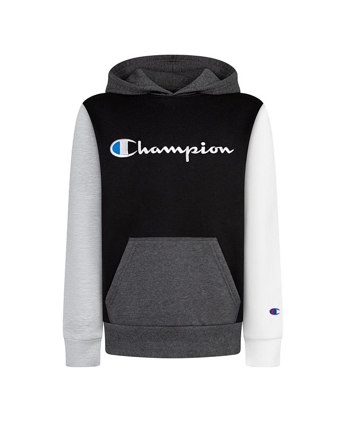 Grey champion hoodie outlet with black writing