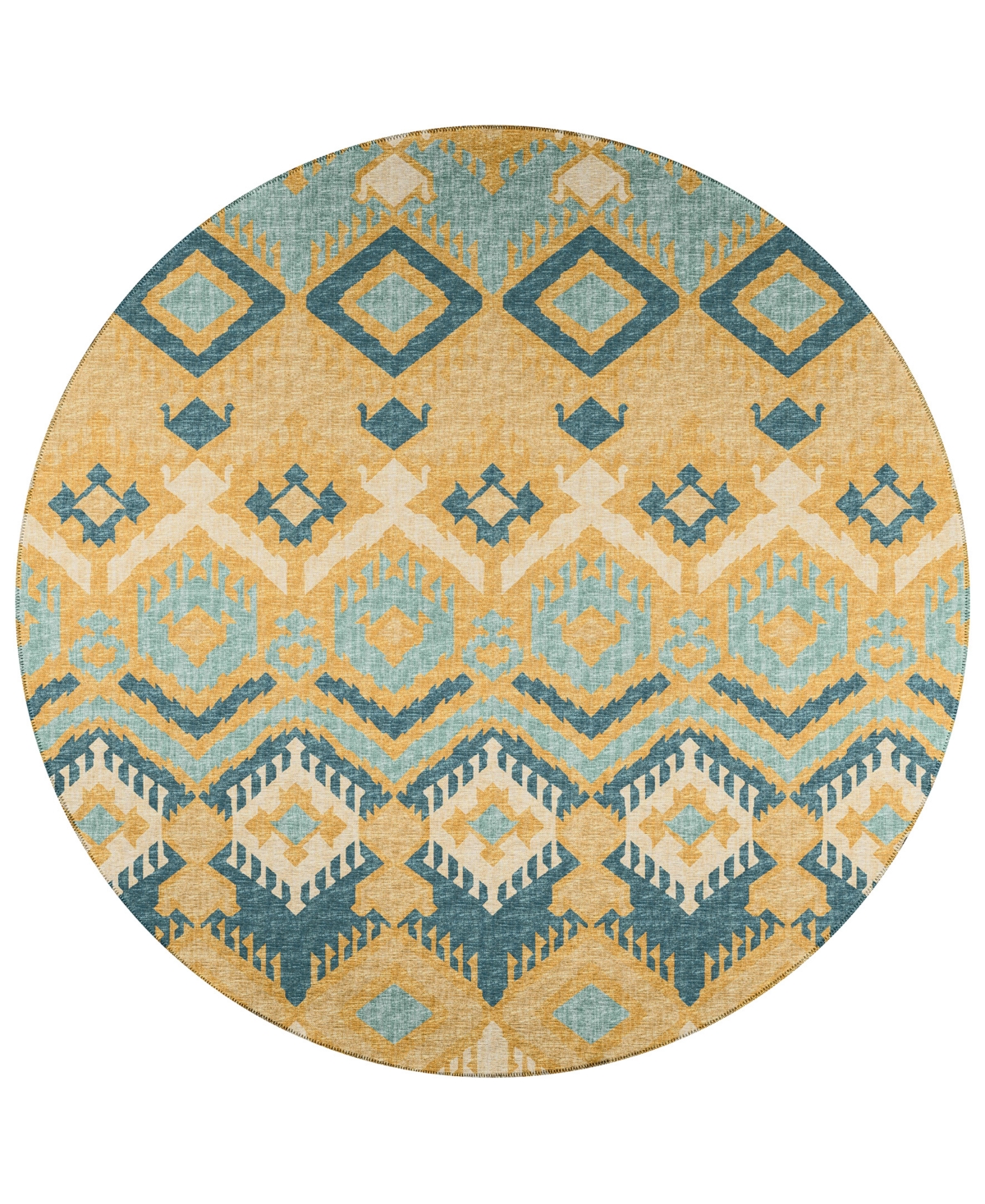 D Style Buttes BTS2 6' x 6' Round Area Rug - Gold Tone