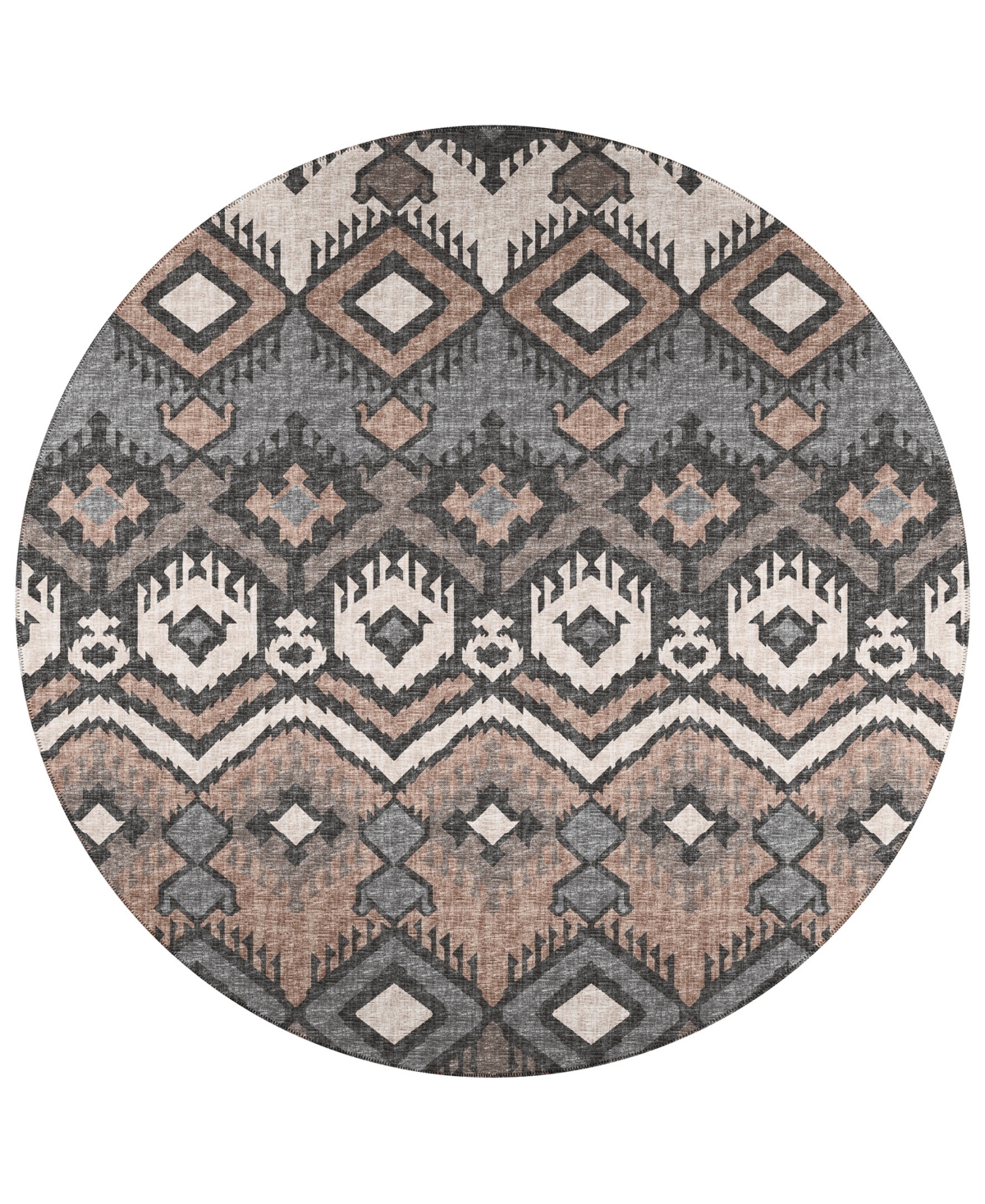 D Style Buttes BTS2 6' x 6' Round Area Rug - Brown