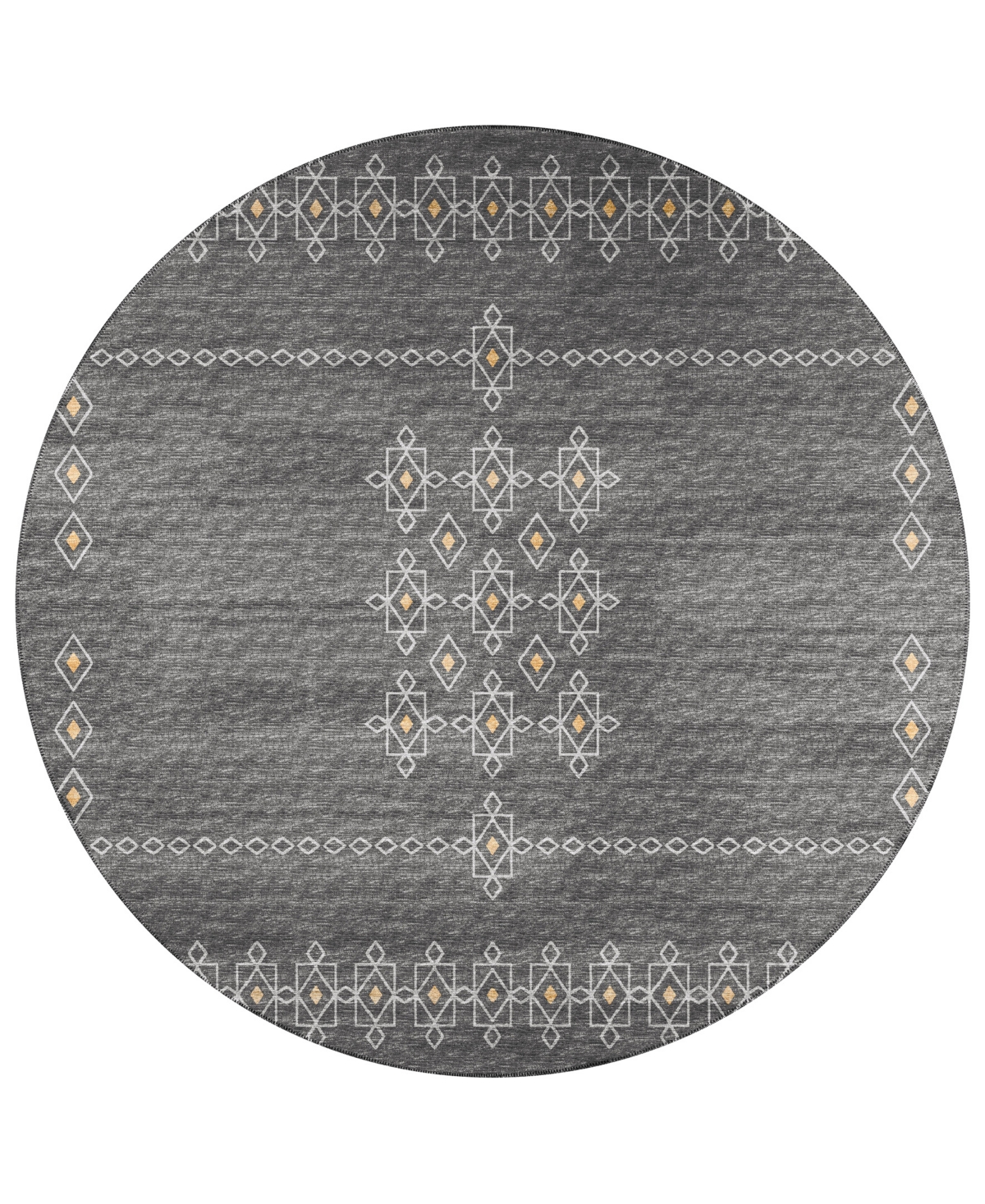 D Style Buttes BTS3 6' x 6' Round Area Rug - Charcoal