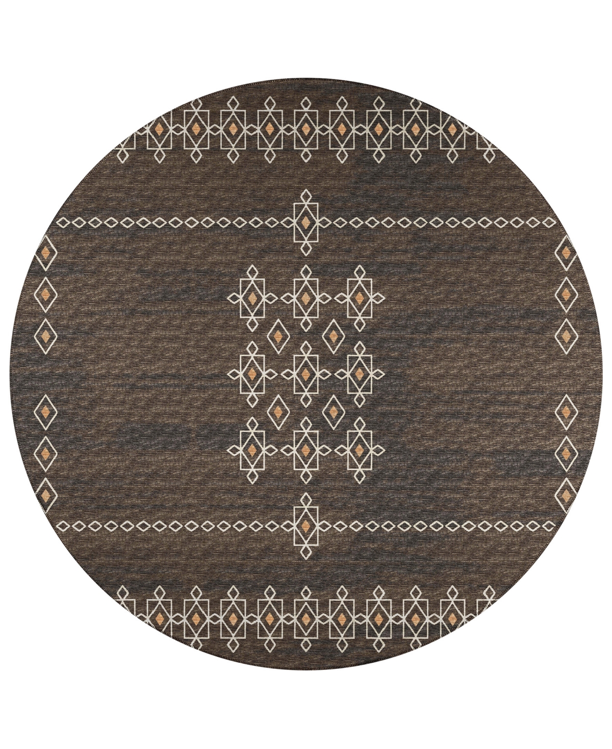 D Style Buttes BTS3 6' x 6' Round Area Rug - Chocolate