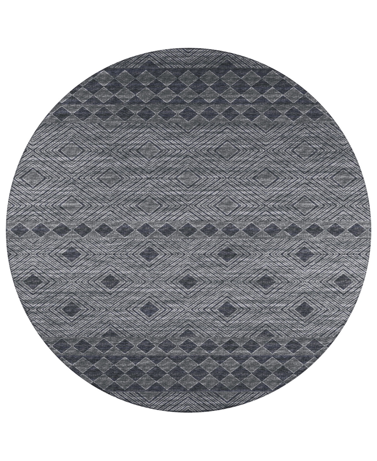 D Style Buttes BTS1 8' x 8' Round Area Rug - Midnight