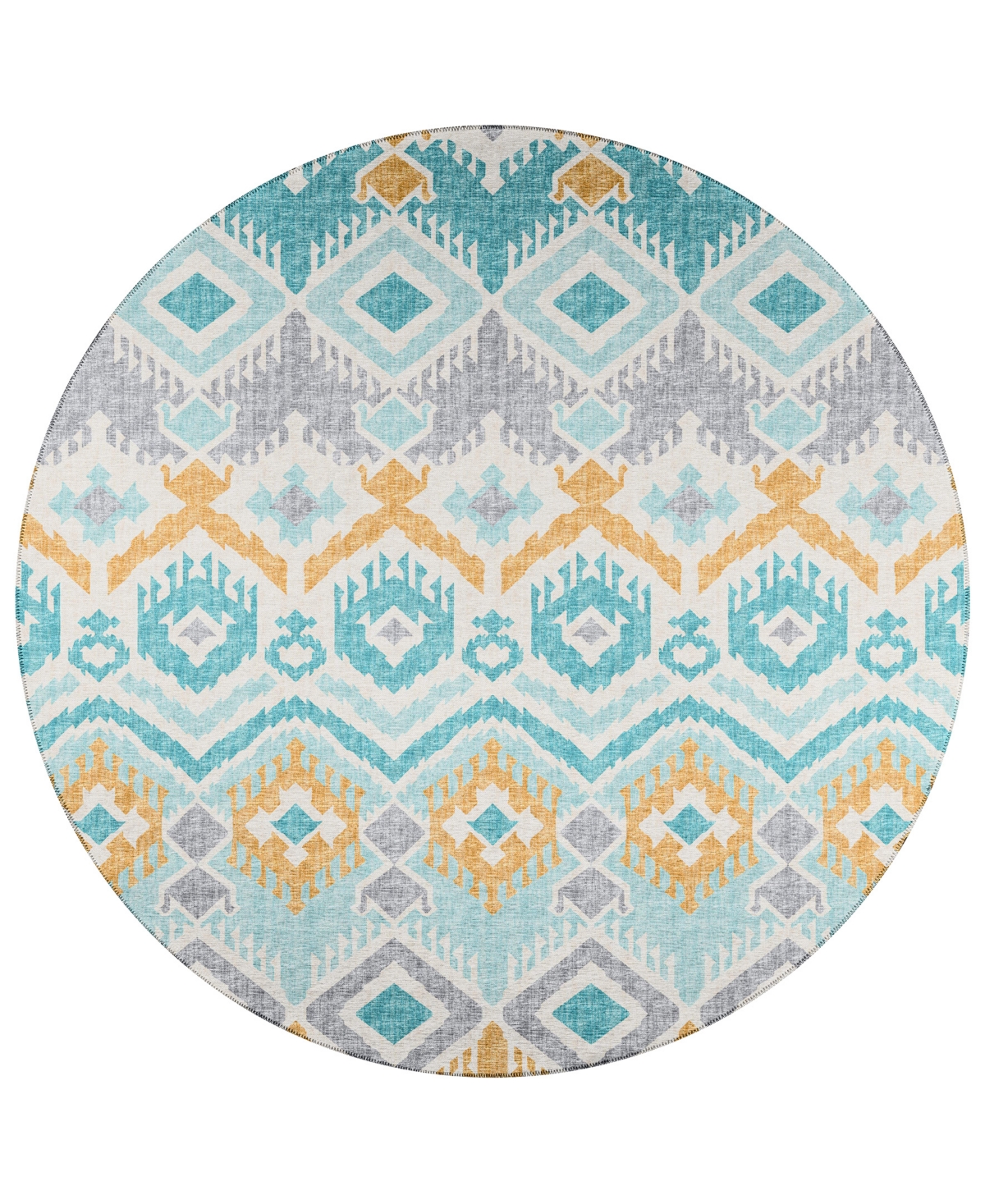 D Style Buttes BTS2 6' x 6' Round Area Rug - Aqua