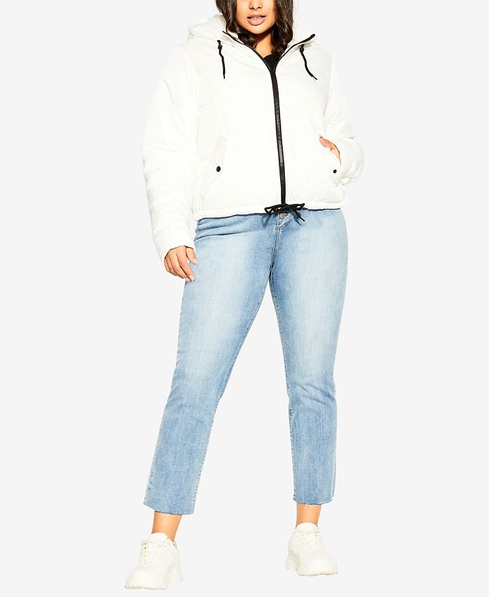 City Chic Trendy Plus Size Streetwise Puffer Jacket Macy s
