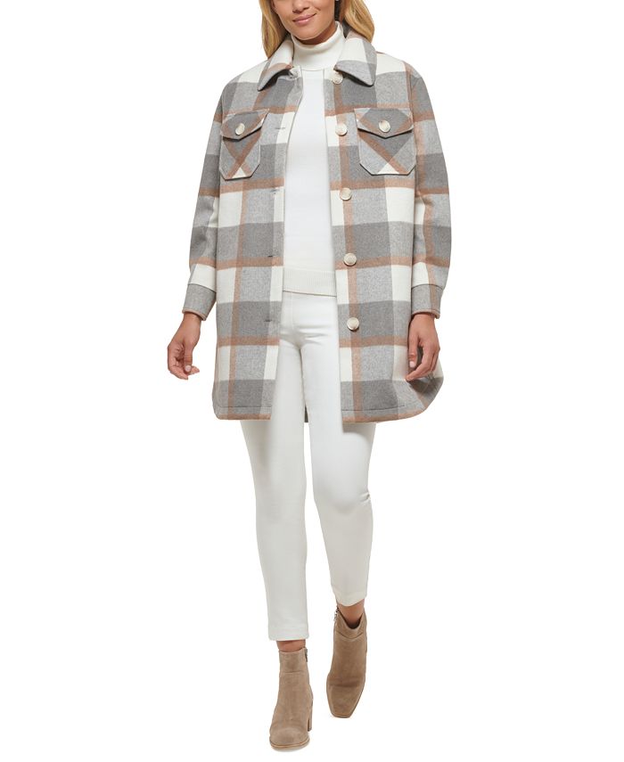 Calvin Klein Women's Oversized Shirt Jacket & Reviews - Coats & Jackets -  Women - Macy's