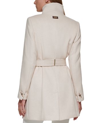 Calvin klein belted wrap on sale coat oatmeal