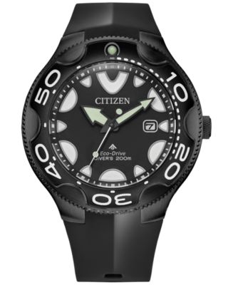 Citizen Eco-Drive Men's Promaster Orca Black Rubber Strap Watch 46mm -  Macy's