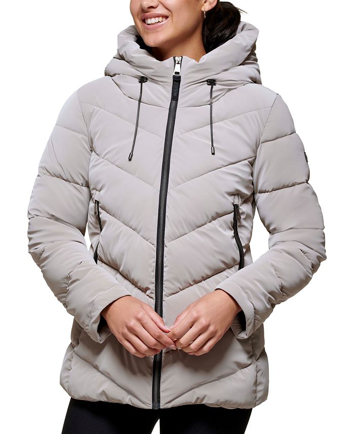 DKNY Women's Hooded Shine Puffer Coat, Created for Macy's - Macy's