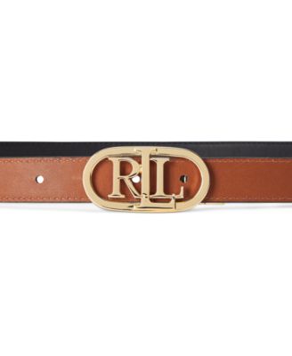 Lauren Ralph Lauren Women's Logo Reversible Skinny Leather
