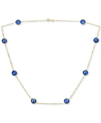 Macy's - Onyx Bead 18" Collar Necklace in 14k Gold (Also in Jade, Lapis Lazuli, Rose Quartz, & Turquoise)