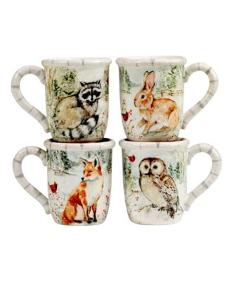 Certified International Winter's Walk 4 Piece Mug Set - Macy's