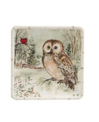 Winter's Walk 4 Piece Canape Plate Set