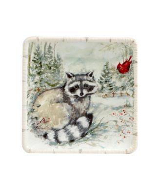 Winter's Walk 4 Piece Canape Plate Set