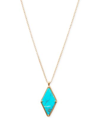 Photo 1 of Lucky Brand Gold-Tone Stone Kite Pendant Necklace, 17-1/2" + 2" extender