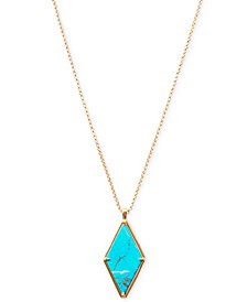 Gold-Tone Stone Kite Pendant Necklace, 17-1/2" + 2" extender