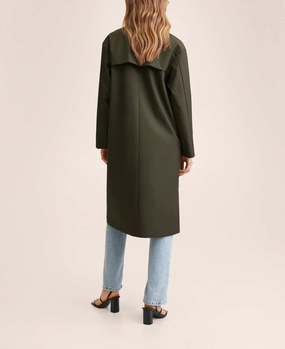 Mango Women's Trench Coat with Heat-Sealed Buttons
