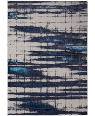 Simply Woven Armada R39gz Area Rug In Blue,ivory