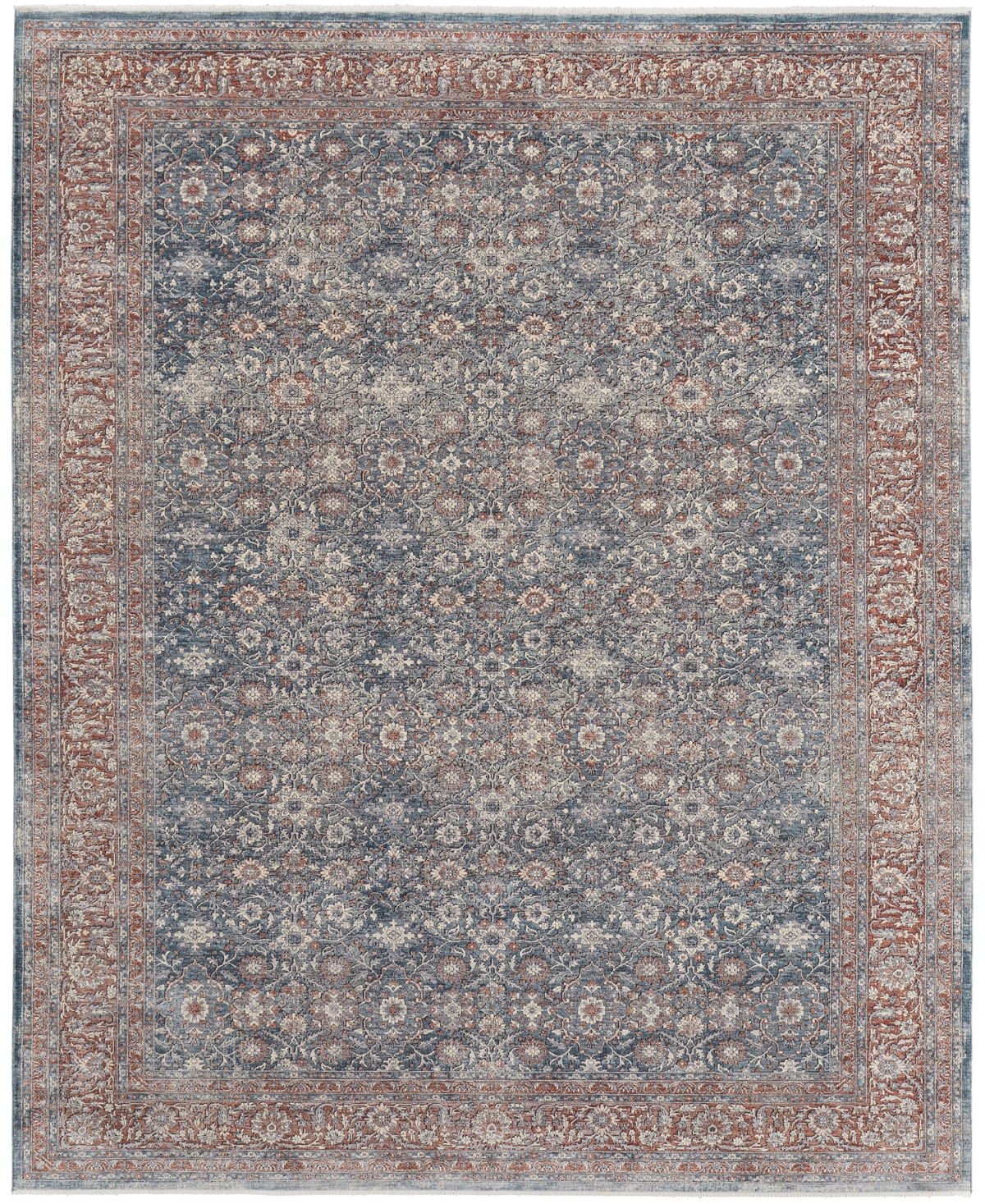 Simply Woven Marquette R39gr 7'10" X 9'10" Area Rug In Rust,blue