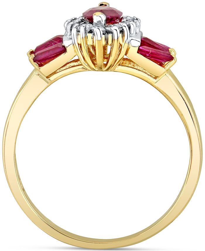Macy's Ruby (1-1/2 ct. t.w.) & Diamond (1/5 ct. t.w.) Ring in 14k Gold ...