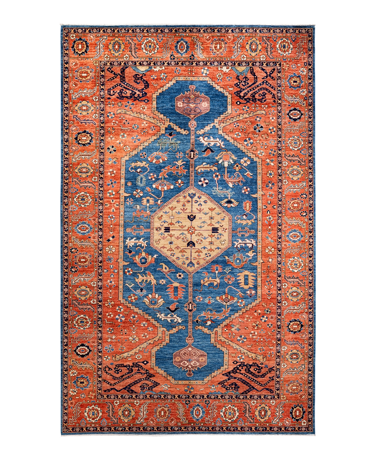 Adorn Hand Woven Rugs Serapi M1971 8'4" X 13'10" Area Rug In Mist