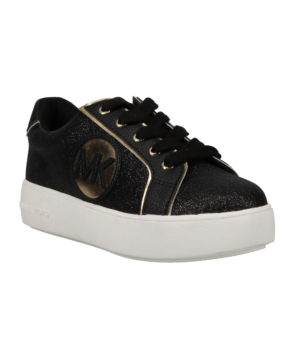 Michael Kors Kids' Little Girl's & Girl's Jordana Poppy Glittery Platform Sneakers In Black/gold