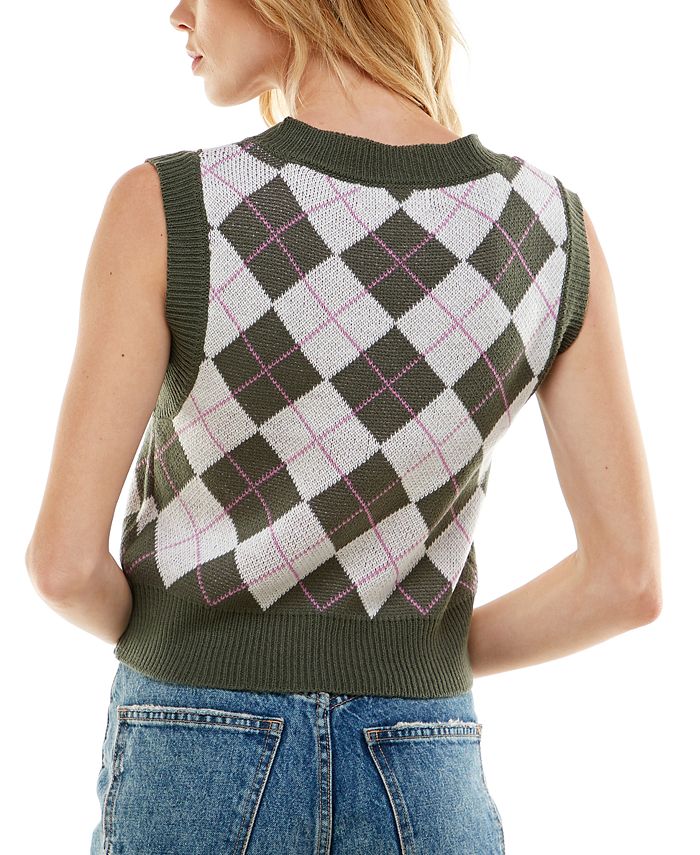 Ultra Flirt Juniors' Shrunken Argyle Sweater Vest Macy's