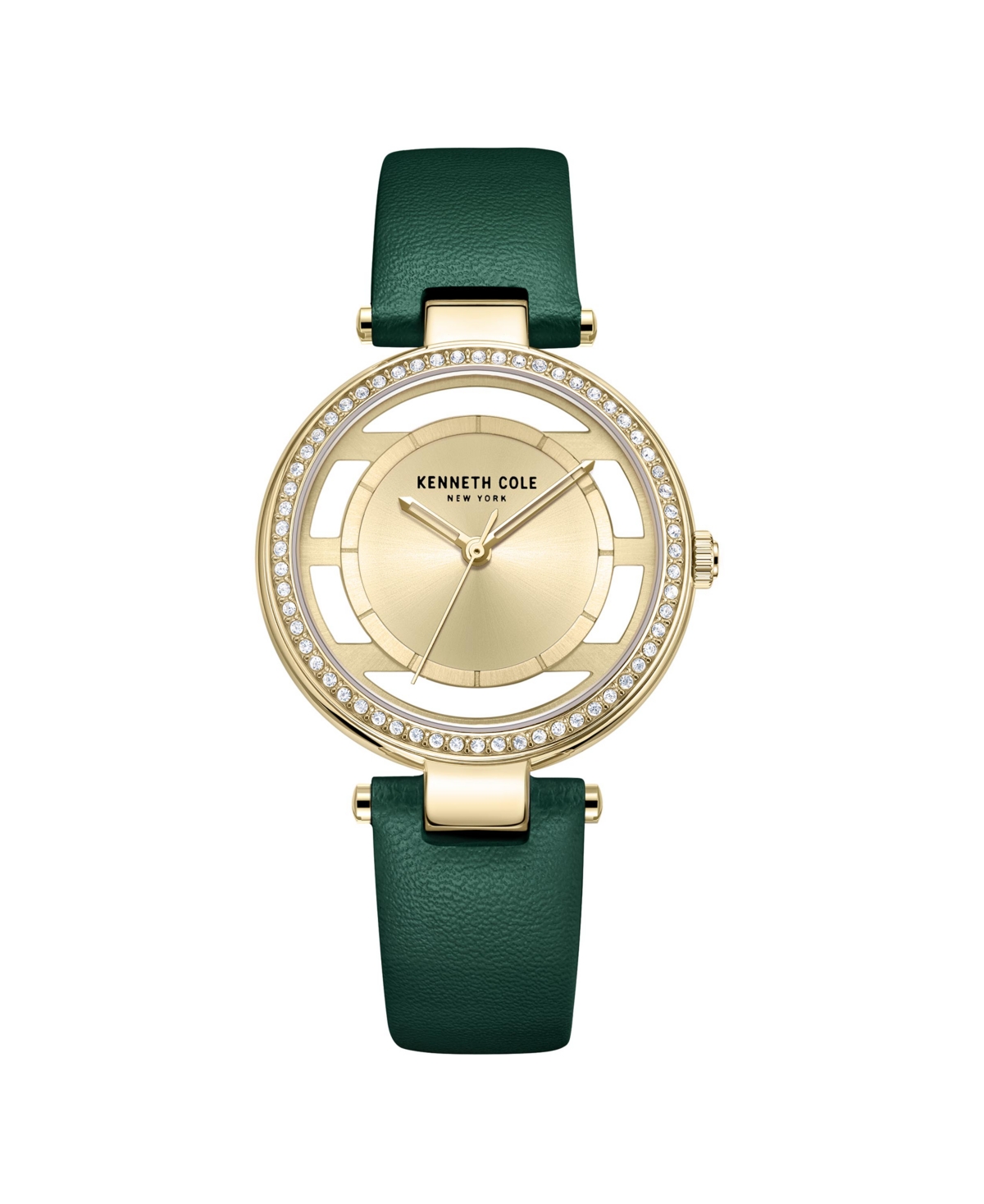 Women's Transparency Green Genuine Leather Strap Watch 34mm - Green