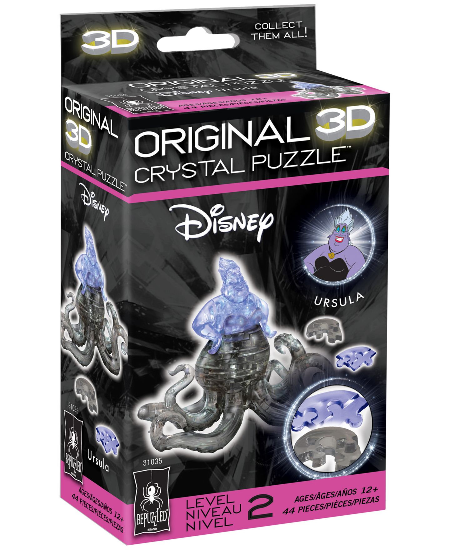 Детский пазл BePuzzled Disney Ursula 3D Crystal Puzzle, 44 Piece, Ages 12+ — фото 2