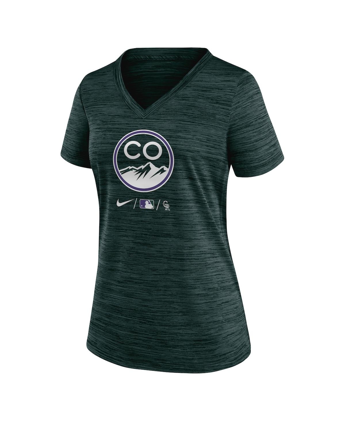Women's NikeColorado Rockies Authentic Collection City Connect Velocity Performance V-Neck T-shirt - Green