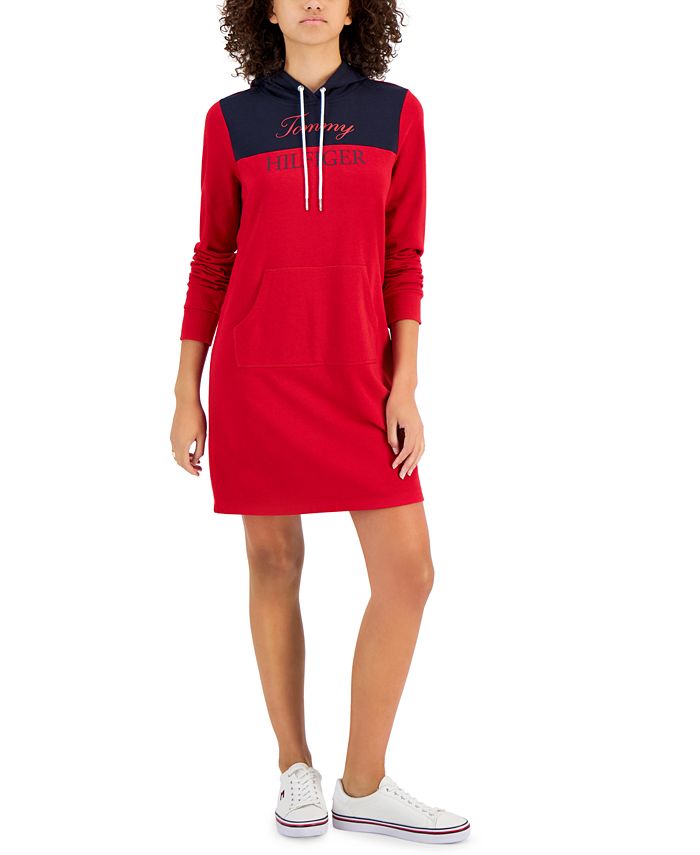 Tommy Hilfiger Women's Colorblocked Hoodie Dress - Macy's