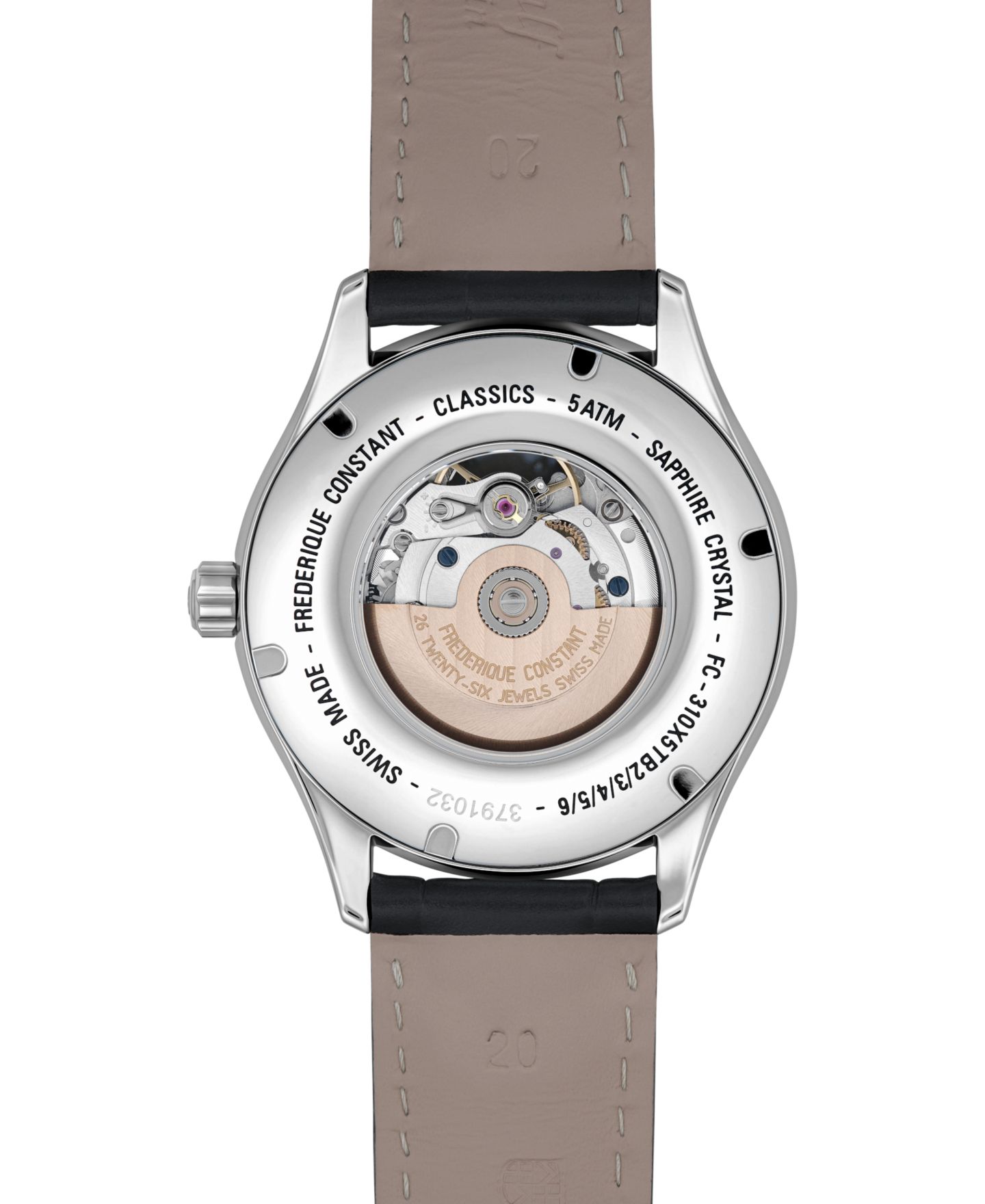Мужские часы Frederique Constant Swiss Automatic Classics Heart Beat Black Leather Strap Watch 40mm — фото 6