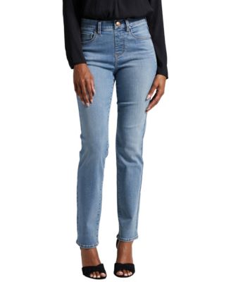 JAG Petite Vivie High Rise Straight Leg Pull On Jeans Macy s