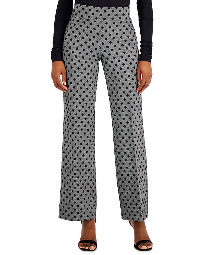 Anne Klein Women's Printed Hollywood Waist Pull-On Ankle Pants - Macy's