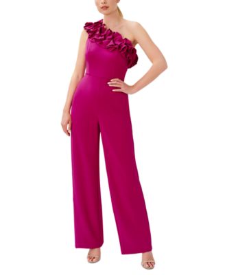 Photo 1 of Adrianna Papell Women's Ruffled One-Shoulder Jumpsuit--- SIZE 8---