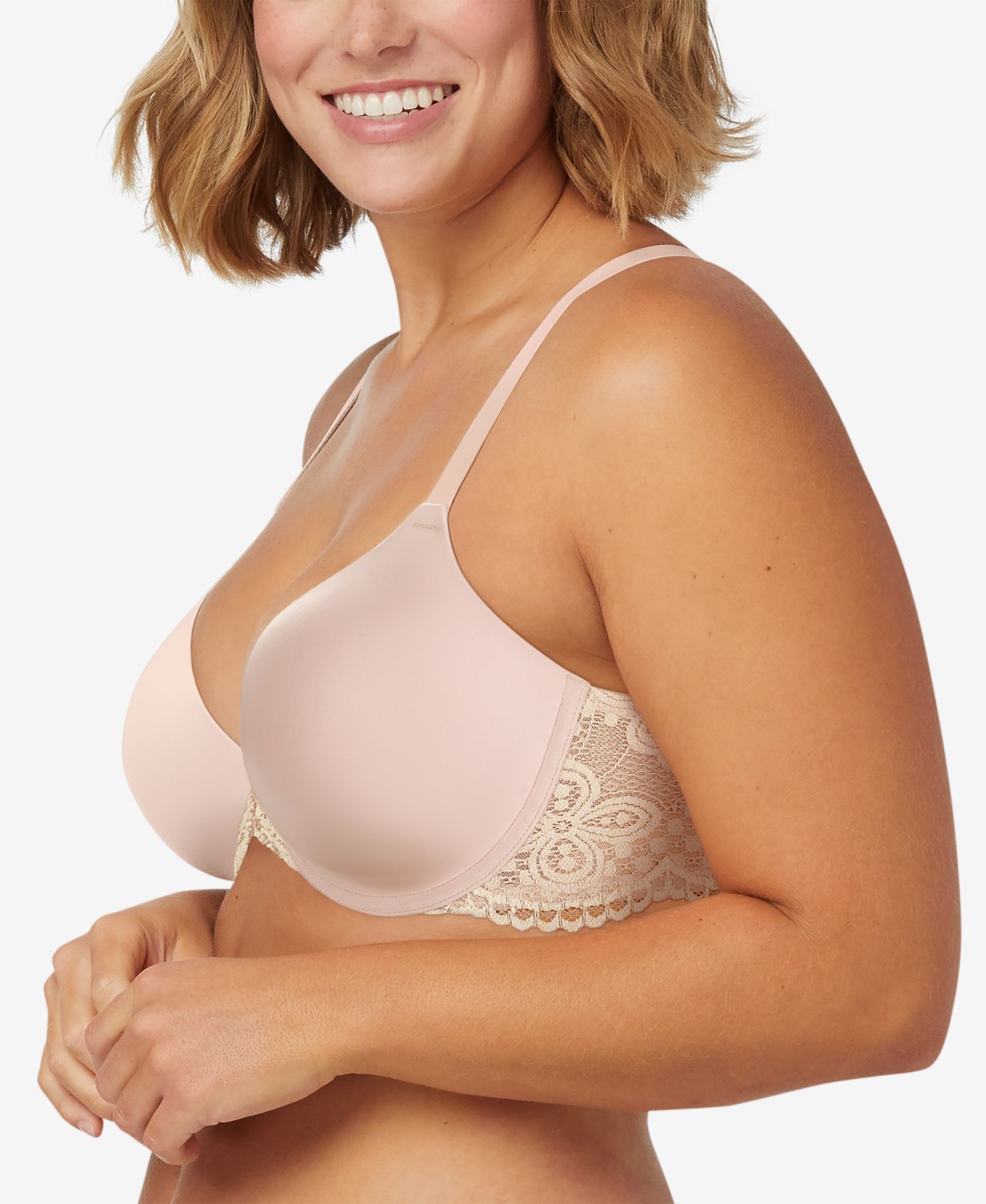 One Fab Fit Lace T-Back Shaping Underwire Front Close Bra 7112