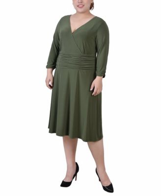 Plus Size Ruched A-Line Dress