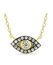 Giani Bernini Cubic Zirconia Curved Bar & Evil Eye Pendant