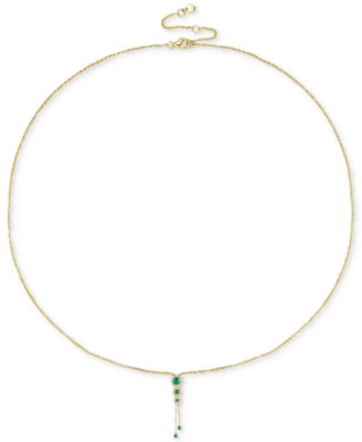 Sapphire (3/4 ct. t.w.) & Diamond (1/6 ct. t.w.) Triple Halo Lariat Necklace in Gold-Plated Silver, 16" + 2" extender (Also in Ruby & Emerald)