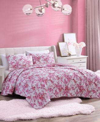 3 Piece Floral Vineyard Quilt Set, Full/Queen