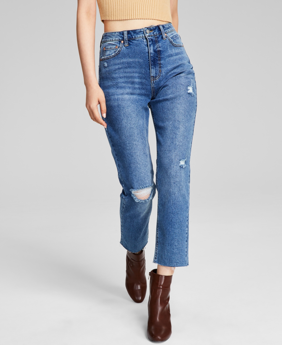  And Now This Women's True Mom Distressed Denim Jeans