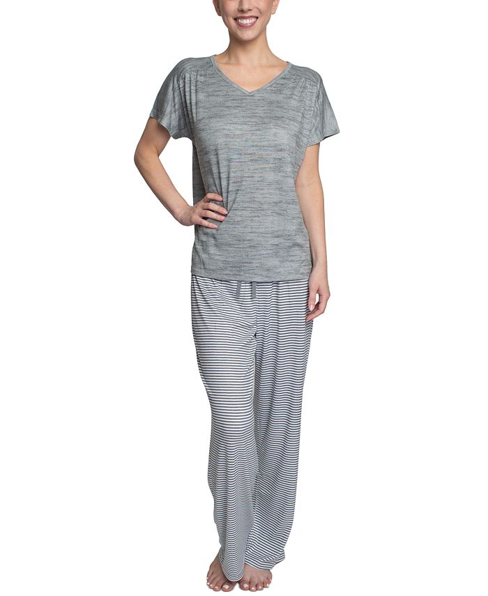Hanes Plus Size Relaxed ButterKnit Short Sleeve Pajama Set & Reviews