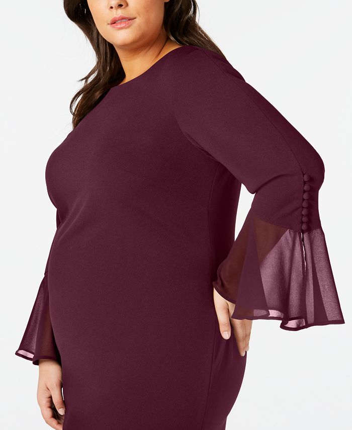 Calvin Klein Plus Size Illusion Bell Sleeve Dress Macys 7851