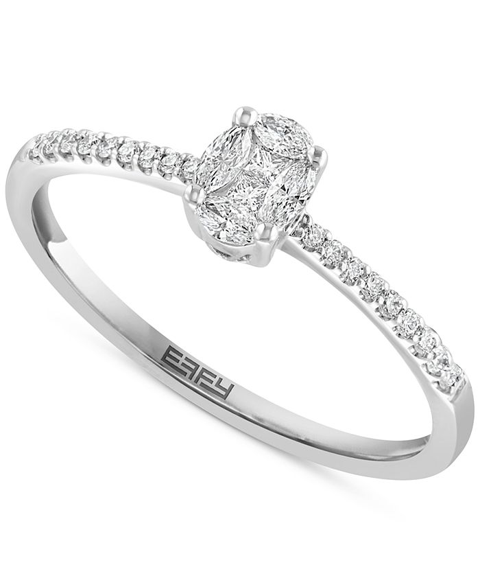 EFFY Collection EFFY® HEMATIAN Diamond Multi-Cut Cluster Engagement ...