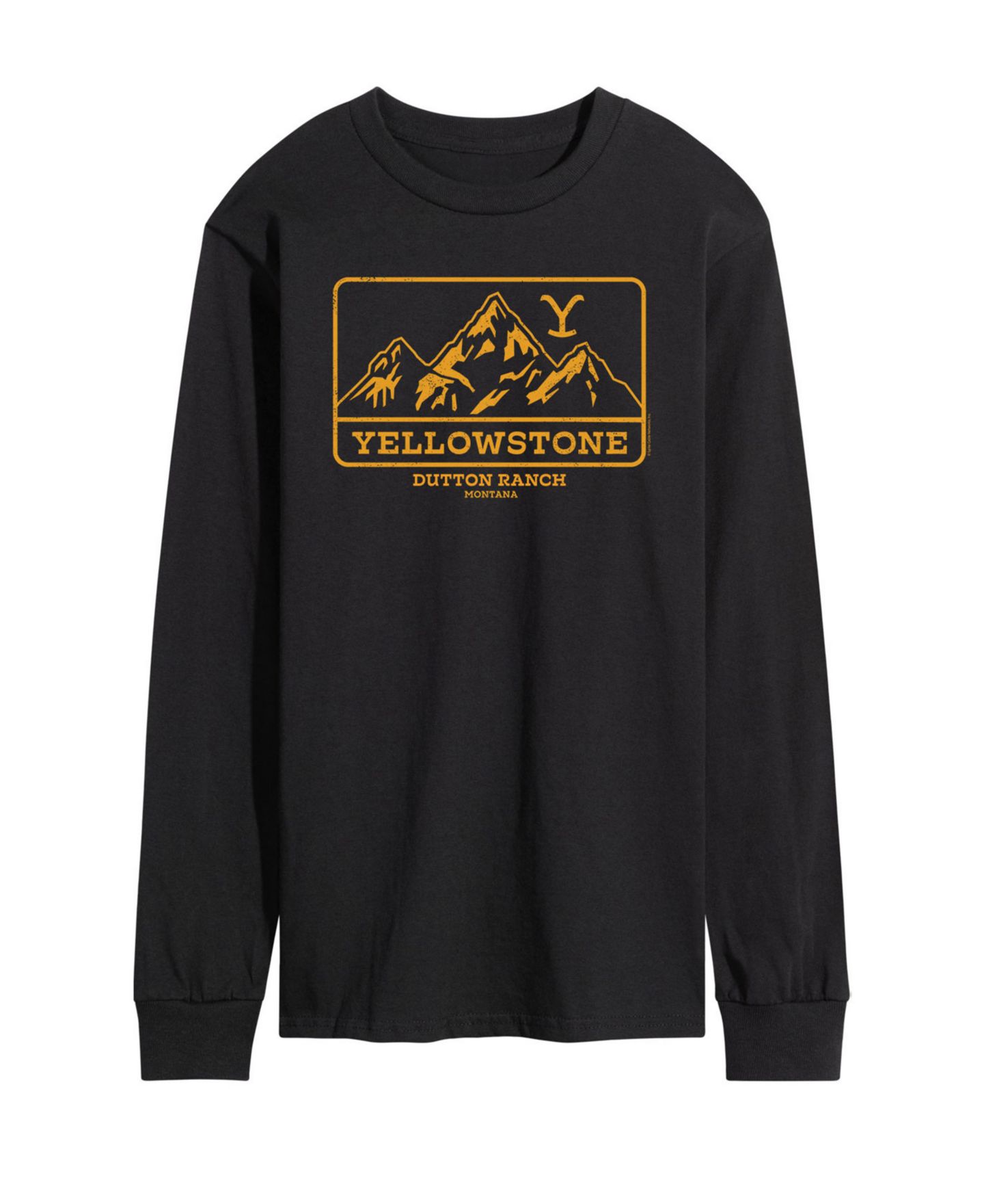 Мужская футболка AIRWAVES Yellowstone Mountain Long Sleeve, цвет: Чёрный — фото 1