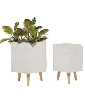 Polystone Contemporary Planters, Set of 2