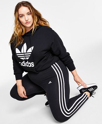 adidas Women\'s Essentials 3-Stripe Full Length Cotton Leggings, XS-4X -  Macy\'s