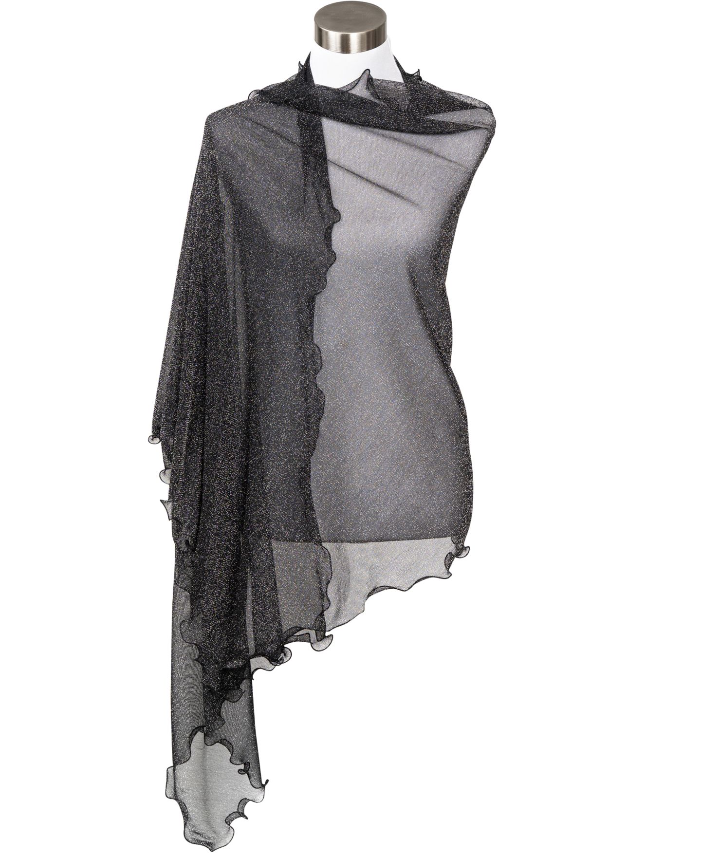 Женские аксессуары I.N.C. International Concepts Ruffle-Edge Metallic Evening Wrap, цвет: Чёрный — фото 7